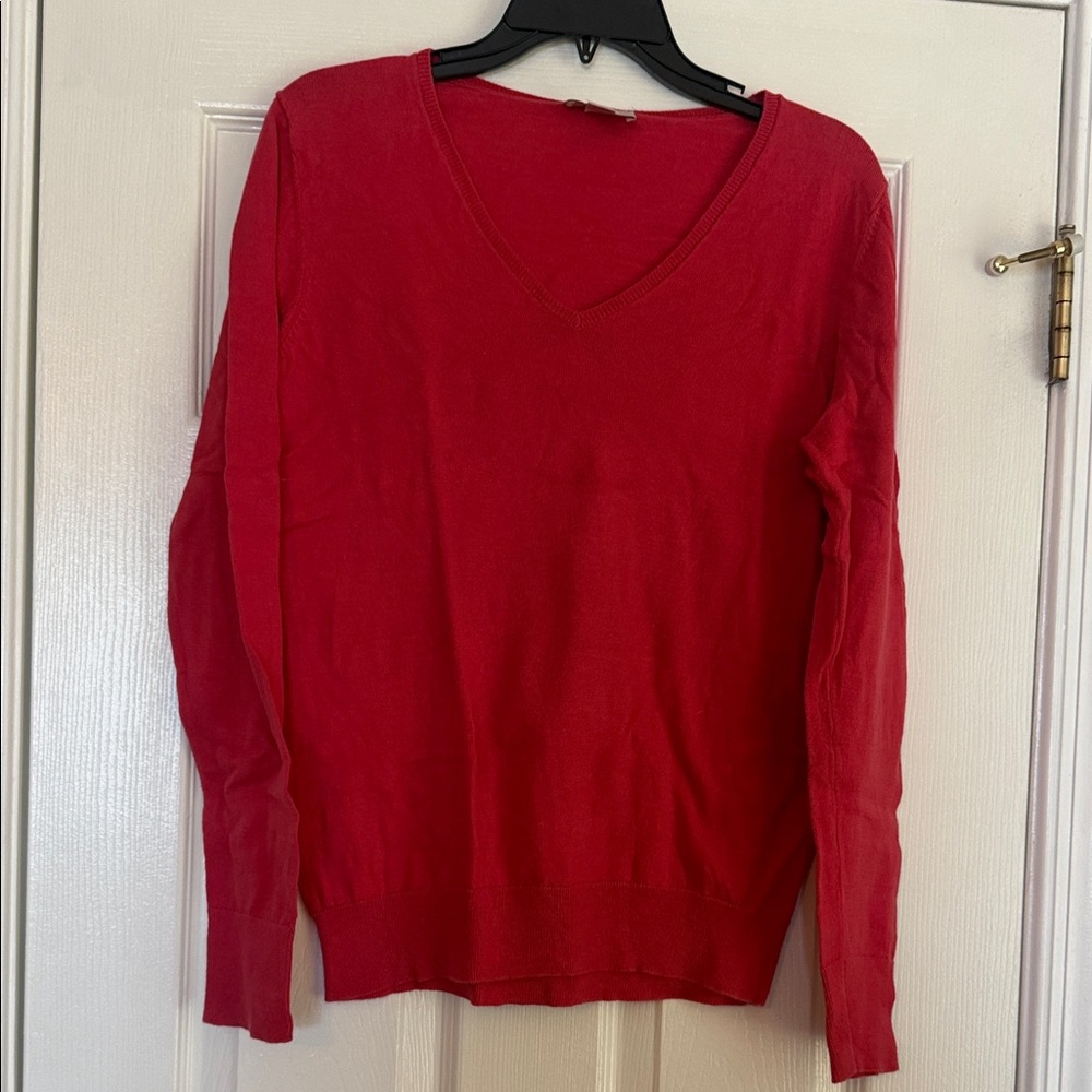 Loft Pink V Neck Long Sleeve Sweater